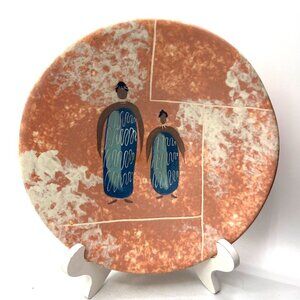 vintage art pottery bowl plate by Marc Ballaire California Native Family pattern